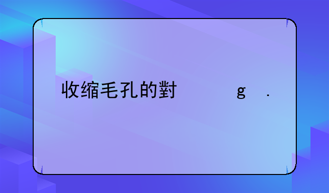 收缩毛孔的小妙招