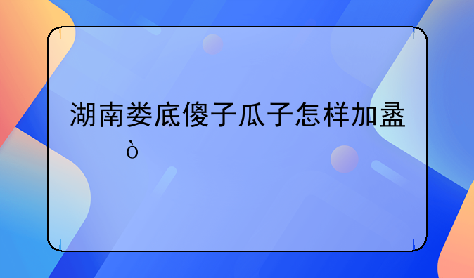 湖南娄底傻子瓜子怎样加盟？