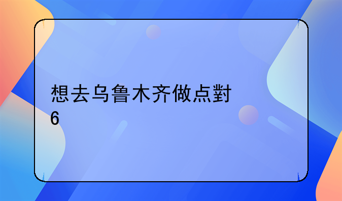 想去乌鲁木齐做点小买卖