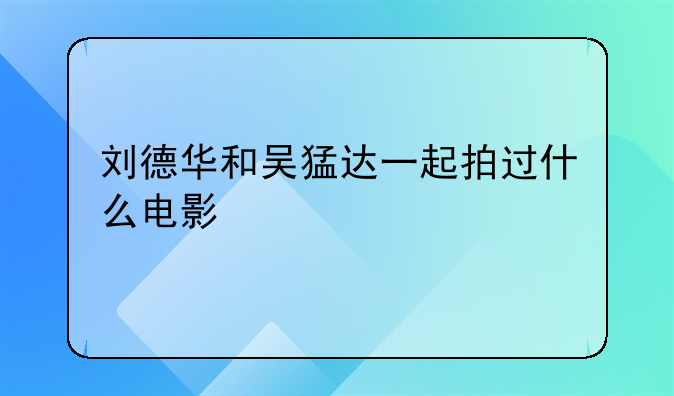 播放刘德华和吴孟达主演的电影