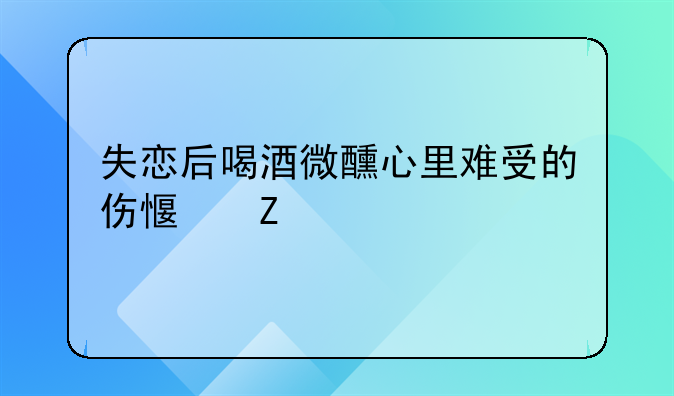 啤酒的悲伤说说心情.啤酒伤感文案