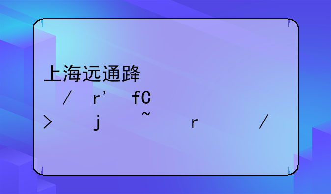 上海远通路桥工程有限公司的基本介绍