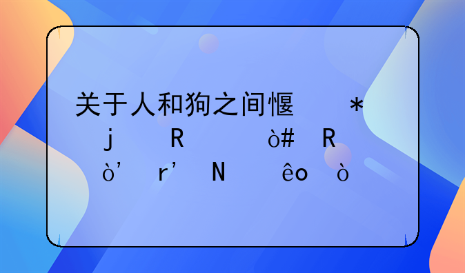 关于人和狗之间感动的电影（电视）有哪些？