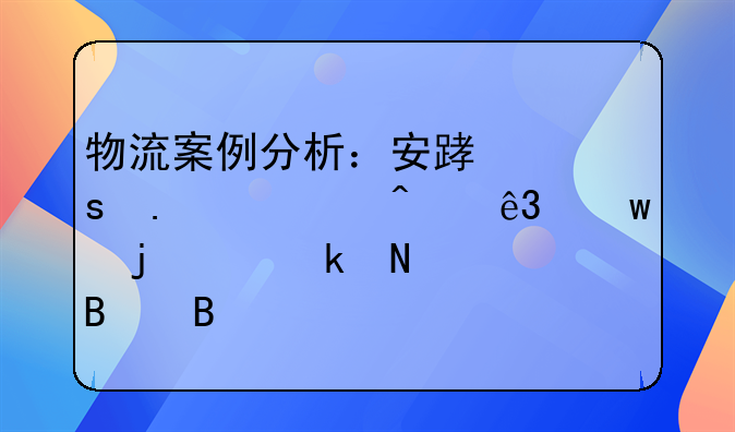 安踏电商物流模式有哪些